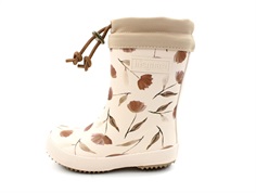 Bisgaard delicate flowers winter rubber boot with wool lining